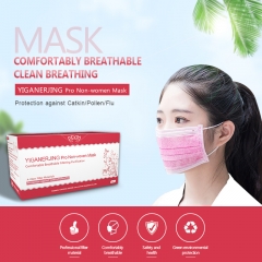 50pcs/pack Disposable Non Woven Face Mask Three Layer Anti-dust Prevent flu independent packaging  multiple colors